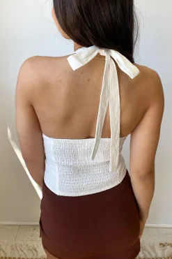 Halter Button Front Top