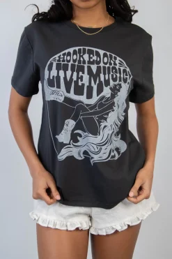 Hooked On Live Music BF Graphic Tee