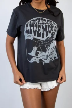 Hooked On Live Music BF Graphic Tee