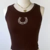 Horseshoe Embroidered Sleeveless Top