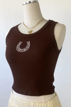 Horseshoe Embroidered Sleeveless Top
