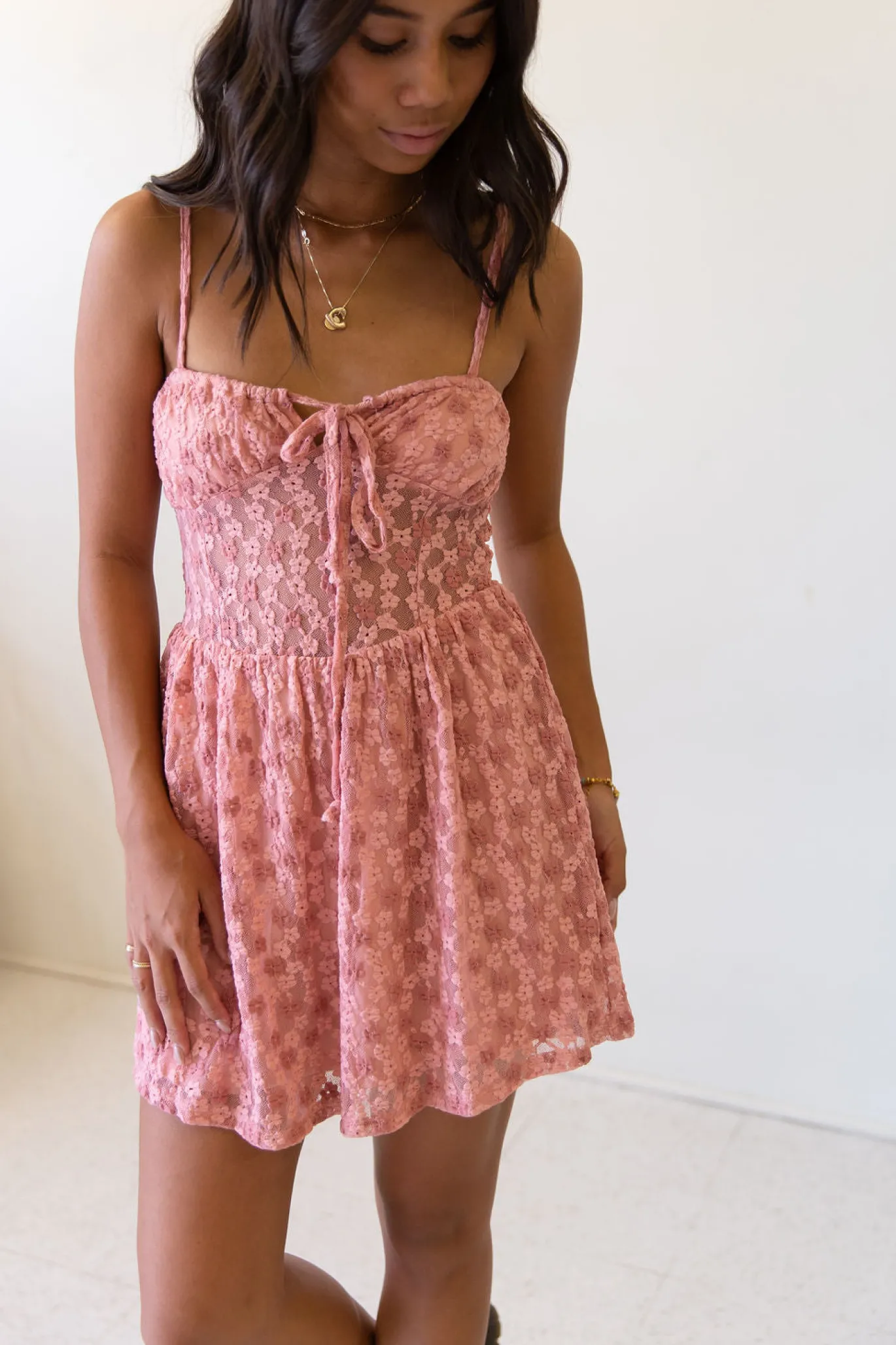 Lace Corset Mini Dress