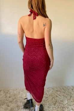 Lace Halter Midi Dress