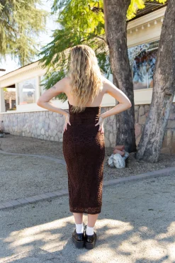 Lace Halter Midi Dress