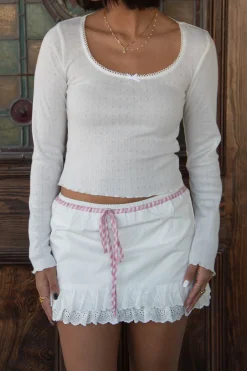 Lace Trim Mini Skirt