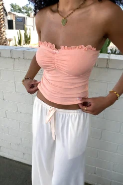 Lace Trim Tube Top