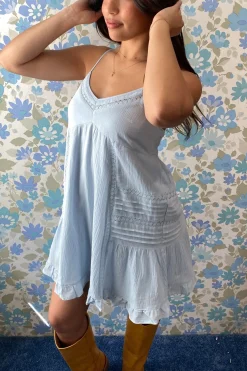 Lacey Crinkle Texture Mini Dress