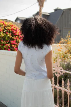 Lacey Pointelle Short Sleeve Top