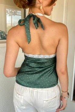 Lacey Satin Halter Top