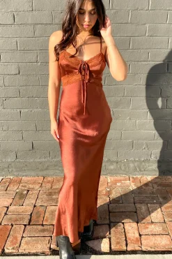 Lacey Satin Maxi Dress