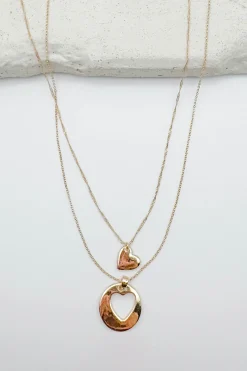 Layered Heart Cutout Necklace
