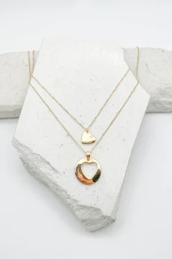 Layered Heart Cutout Necklace