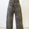 Leopard Print Barrel Pants by For Good