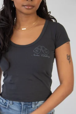 Lockets Scoop Neck Graphic Baby Tee