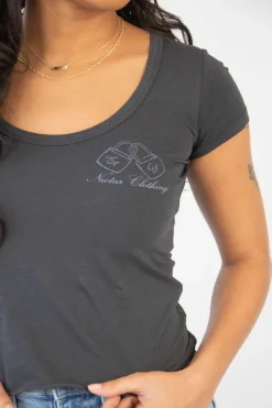 Lockets Scoop Neck Graphic Baby Tee