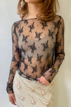Long Sleeve Lace Layering Top