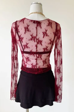 Long Sleeve Lace Layering Top