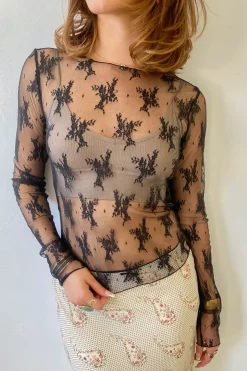 Long Sleeve Lace Layering Top