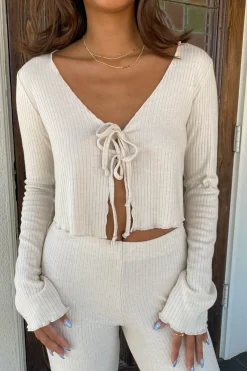 Long Sleeve Split Front Top