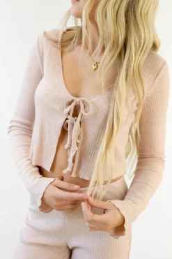 Long Sleeve Split Front Top