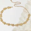 Metallic Floral Chain Belt