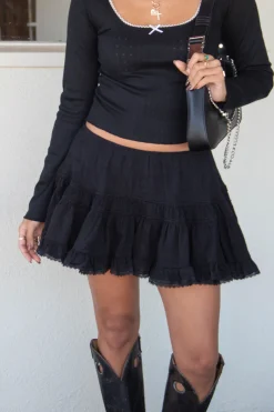 Mini Lacey Flounce Skirt