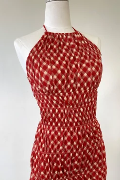 Mini Plaid Halter Dress