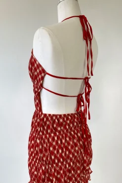 Mini Plaid Halter Dress