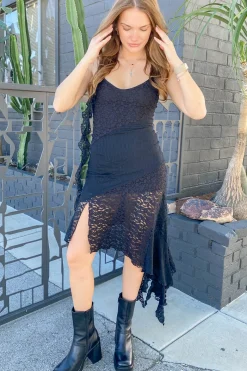 Mixed Media Midi Dress