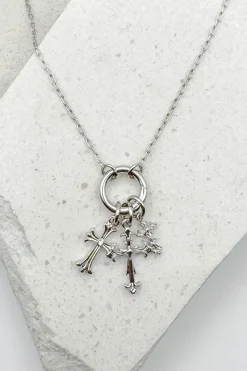 Multi Cross Charm Necklace