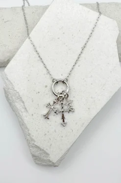 Multi Cross Charm Necklace