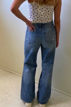 Nectar Premium Denim: The Olivine Distressed Wide Leg Jeans