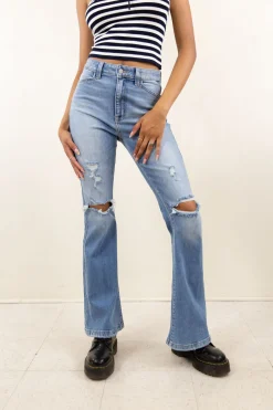 Nectar Premium Denim: The Olivine Distressed Bootcut Jeans
