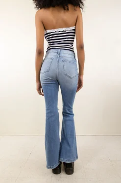 Nectar Premium Denim: The Olivine Distressed Bootcut Jeans