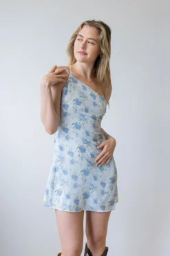 One Shoulder Floral Mini Dress