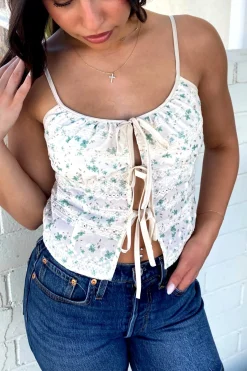 Open Front Tie Cami Top
