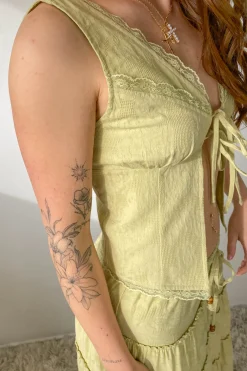 Open Front Tie Top