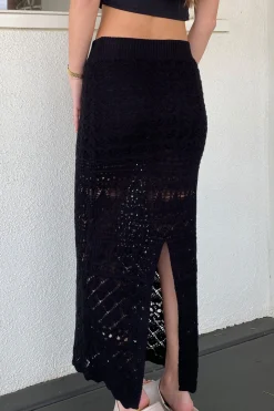 Openwork Knit Maxi Skirt