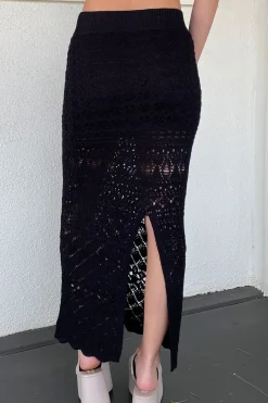 Openwork Knit Maxi Skirt