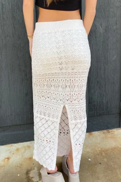 Openwork Knit Maxi Skirt
