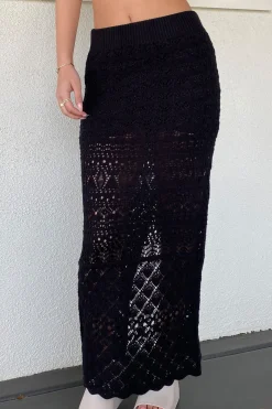 Openwork Knit Maxi Skirt