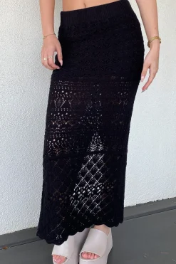 Openwork Knit Maxi Skirt