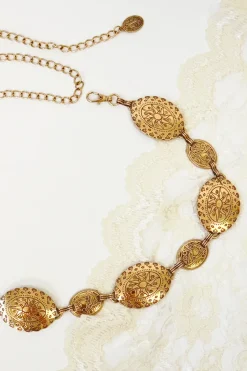 Oval Metallic Conch Belt