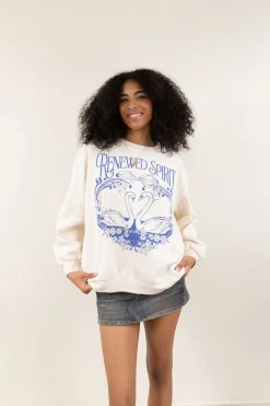 Oversized Crew Graphic Sweatshirt