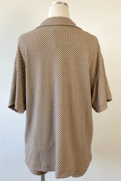 Oversized Gingham Short Sleeve Top
