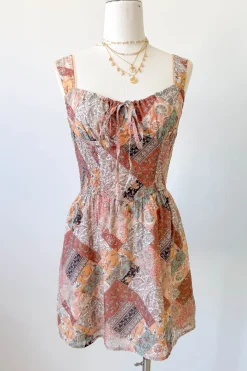 Patchwork Print Mini Dress