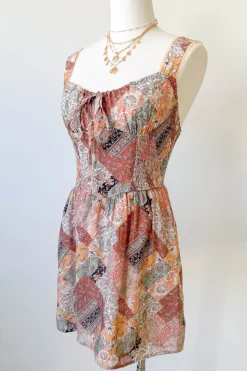 Patchwork Print Mini Dress