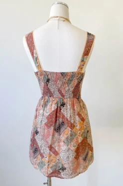 Patchwork Print Mini Dress