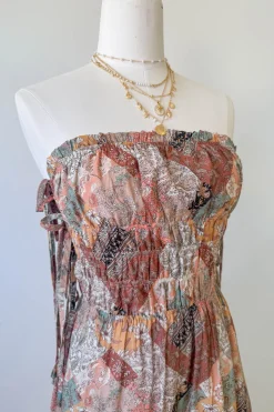 Patchwork Strapless Maxi Dress