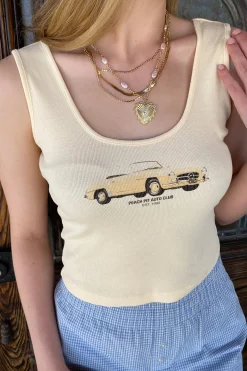 Peach Pitt Graphic Tank Top